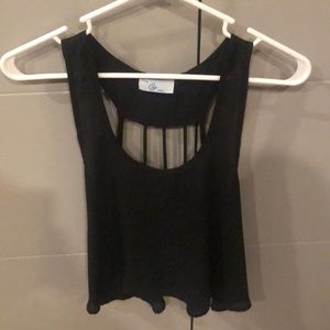 Black crop tank